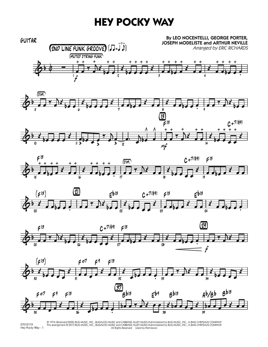 Hey Pocky Way - Guitar Jazz Ensemble scores gallery preview page 1