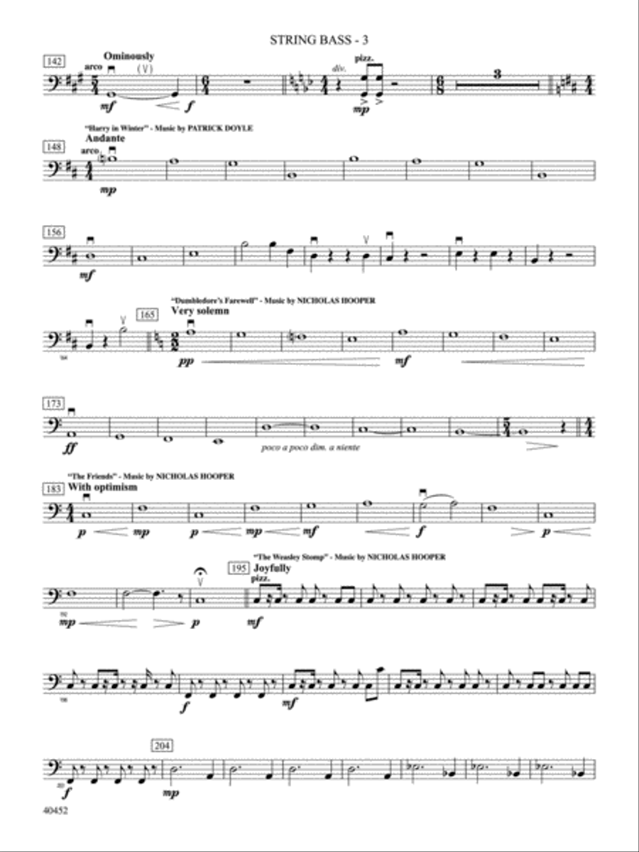 The Complete Harry Potter: String Bass Full Orchestra scores gallery preview page 3