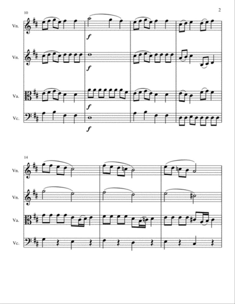 String Quartet No.4 in D Major String Quartet scores gallery preview page 2
