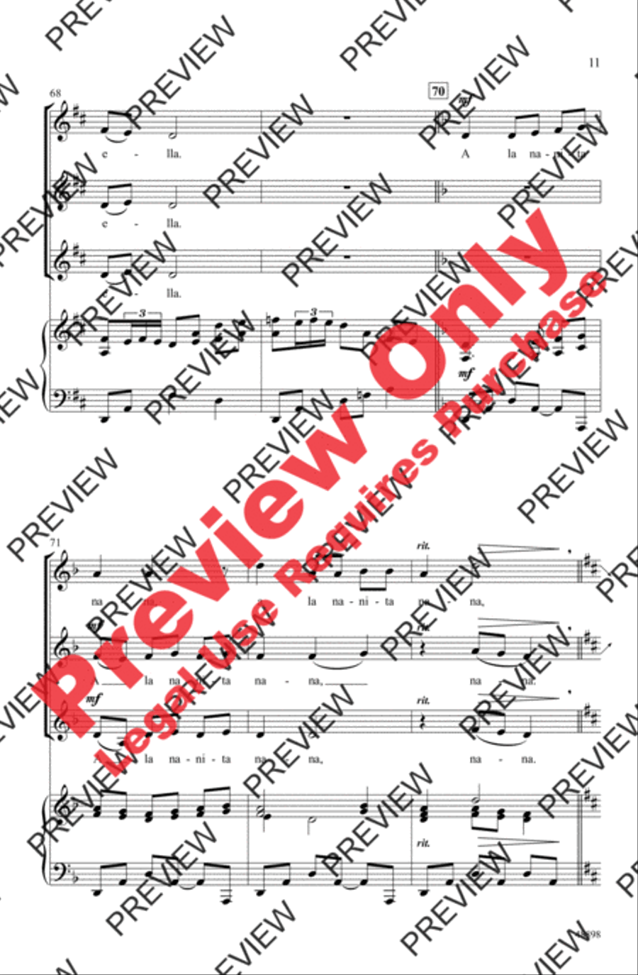 A La Nanita Nana A La Nanita Nana Women's Choir scores gallery preview page 11