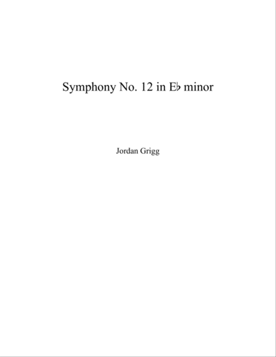 Symphony No.12 in E flat Minor Score and parts Full Orchestra scores gallery preview page 1