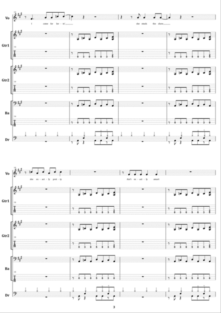 Whole Lotta Rosie Whole Lotta Rosie Electric Guitar scores gallery preview page 3