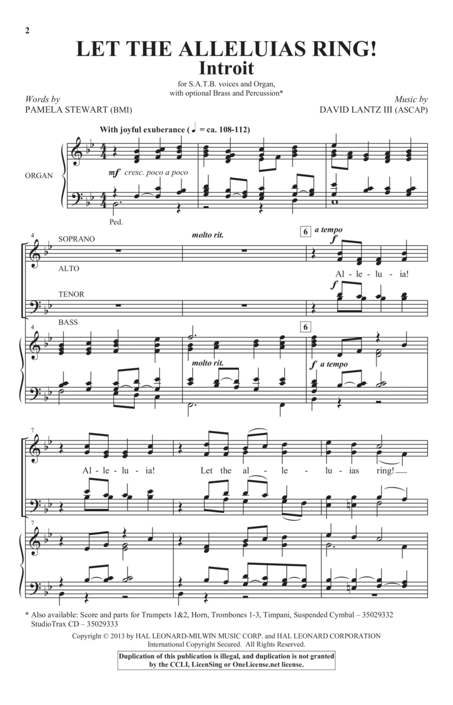 Let The Alleluias Ring! (Introit And Benediction) 4-Part scores gallery preview page 1