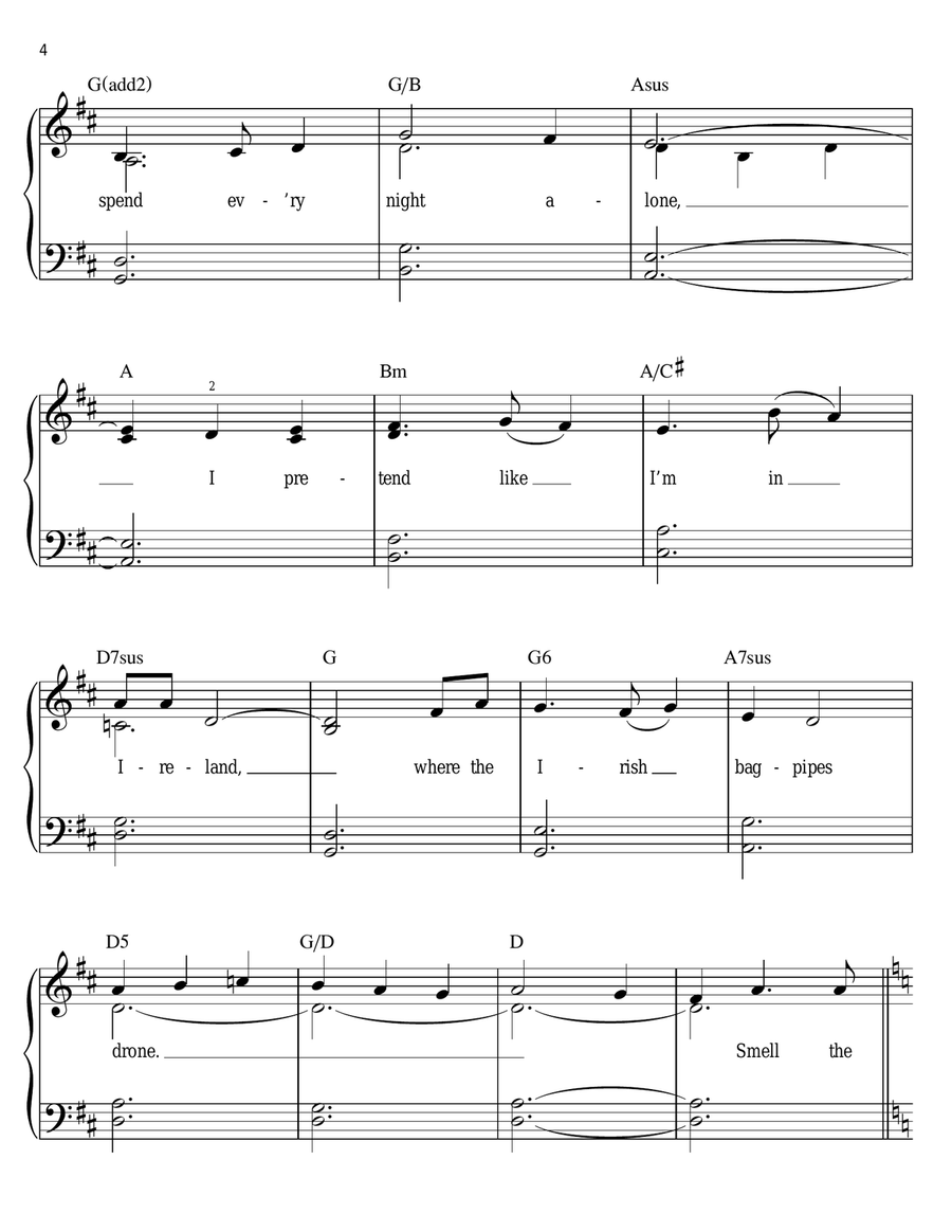 Ireland Easy Piano scores gallery preview page 4