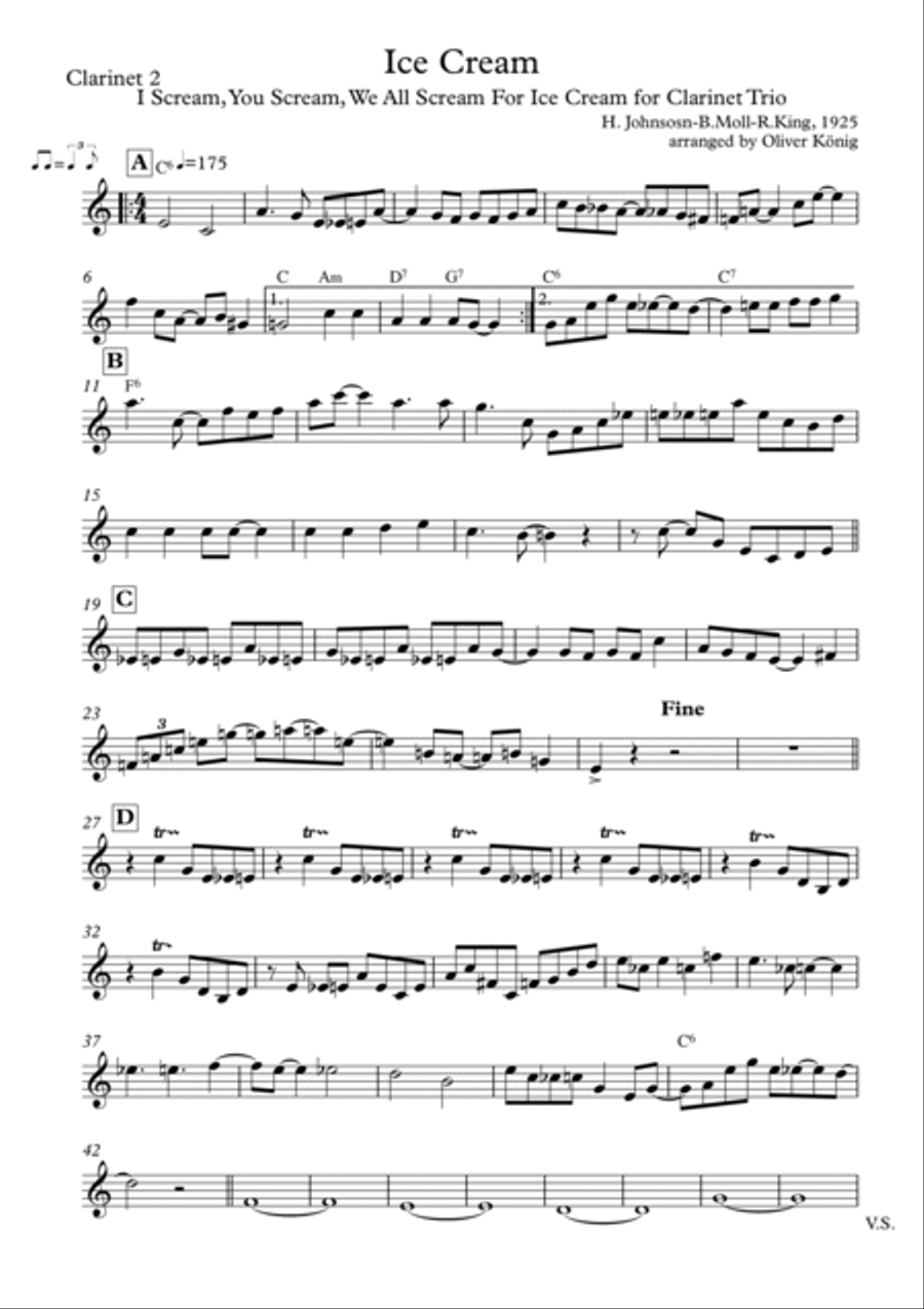 Ice Cream ( IScream, You Scream,...) for Clarinet Trio Clarinet Trio scores gallery preview page 4