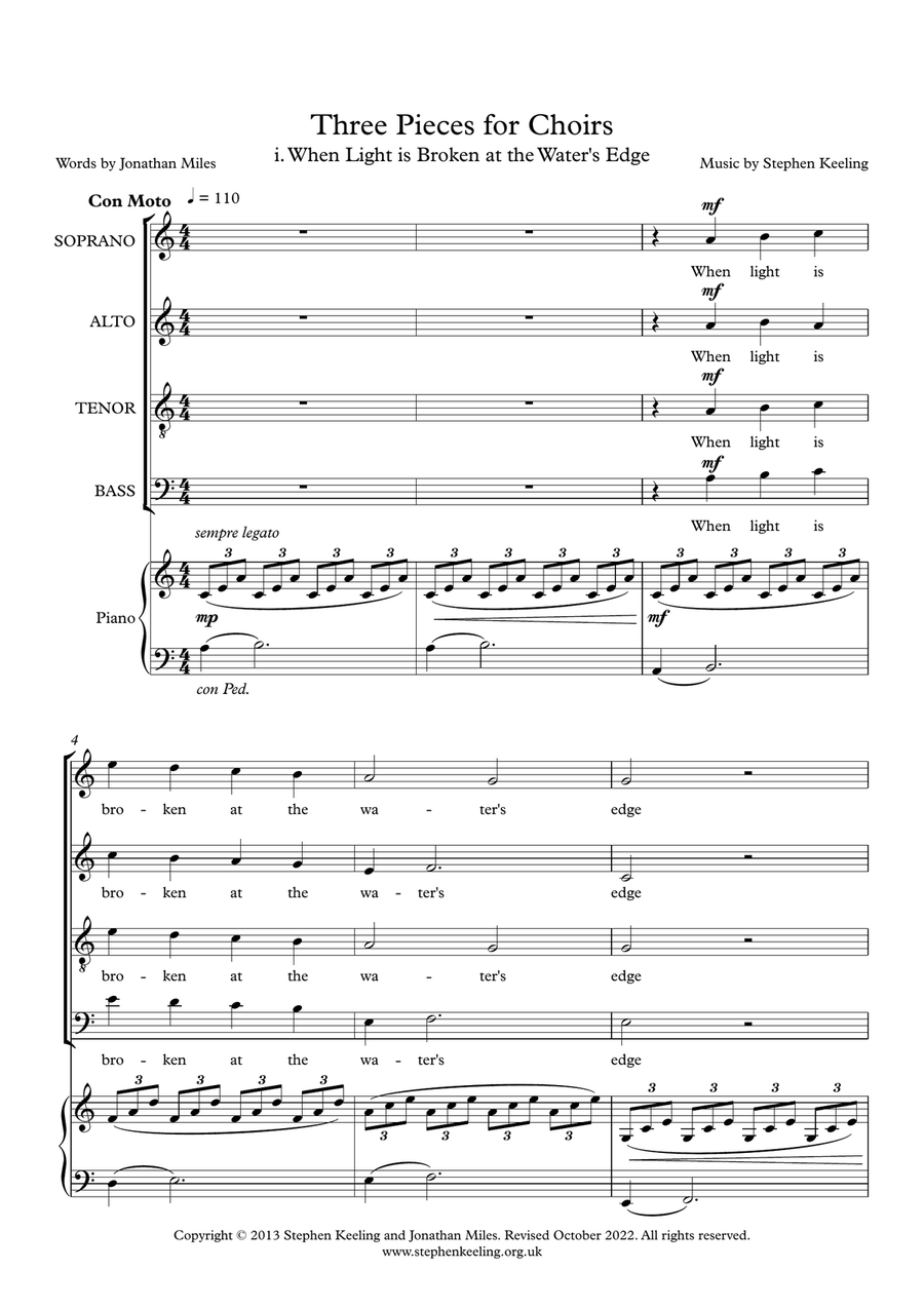 Three Pieces for Choirs 4-Part scores gallery preview page 2