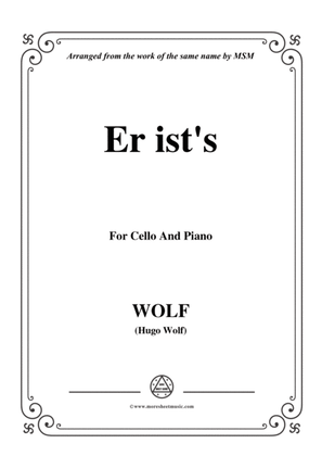 Book cover for Wolf-Er ist's, for Cello and Piano