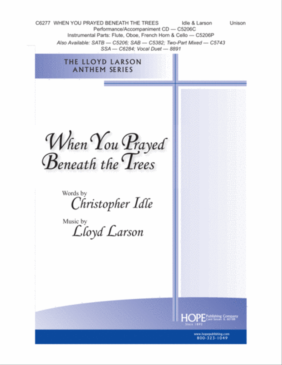 When You Prayed Beneath the Trees Unison Choir scores gallery preview page 1