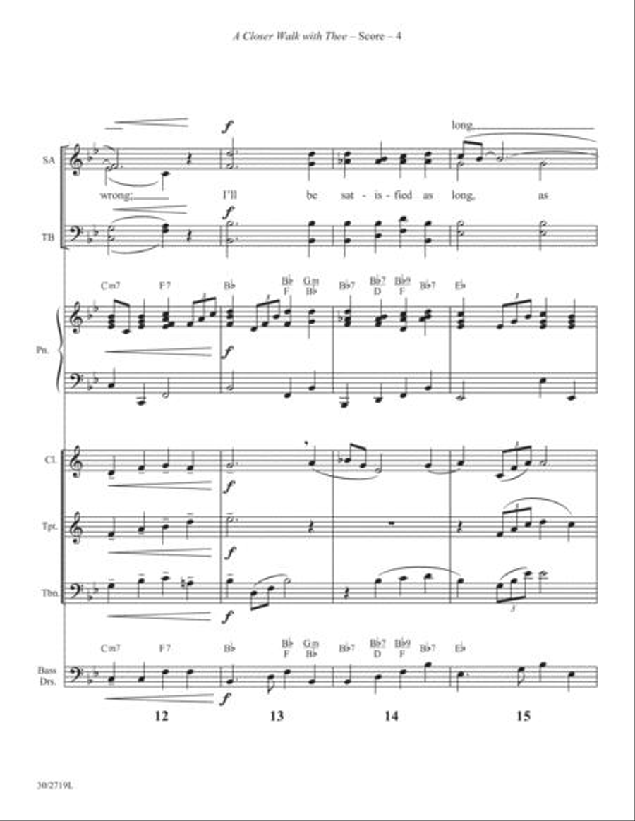 A Closer Walk with Thee - Instrumental Score and Parts Choir scores gallery preview page 5