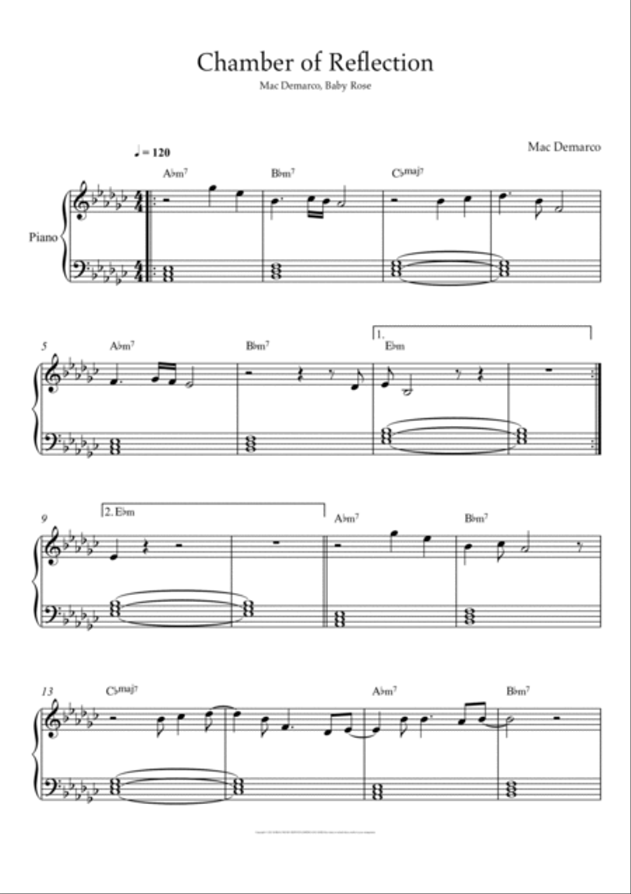 Chamber Of Reflection Piano Solo scores gallery preview page 2