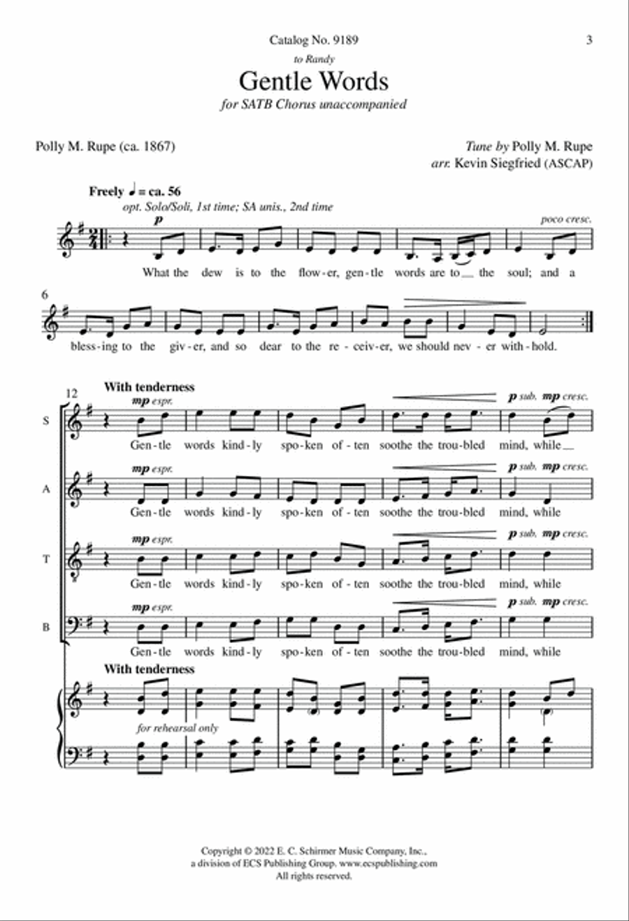 Gentle Words 4-Part scores gallery preview page 3
