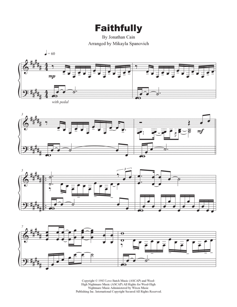 Faithfully Piano Solo scores gallery preview page 1