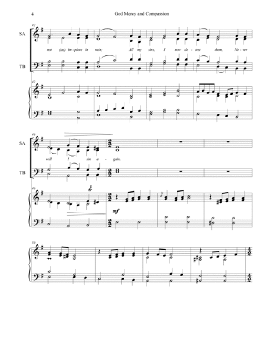 God of Mercy and Compassion SATB 4-Part scores gallery preview page 4