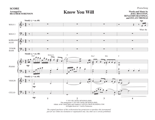 Book cover for Know You Will (arr. Heather Sorenson) - Full Score