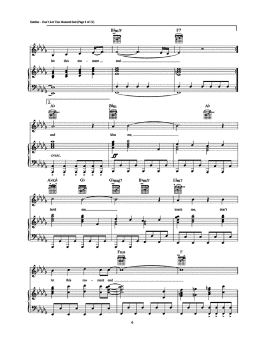 Don't Let This Moment End Piano, Vocal, Guitar scores gallery preview page 6