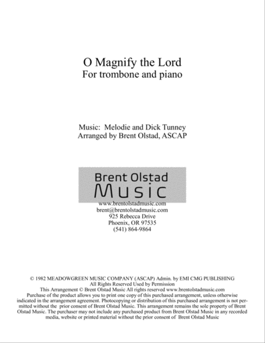 O Magnify The Lord Piano scores gallery preview page 1