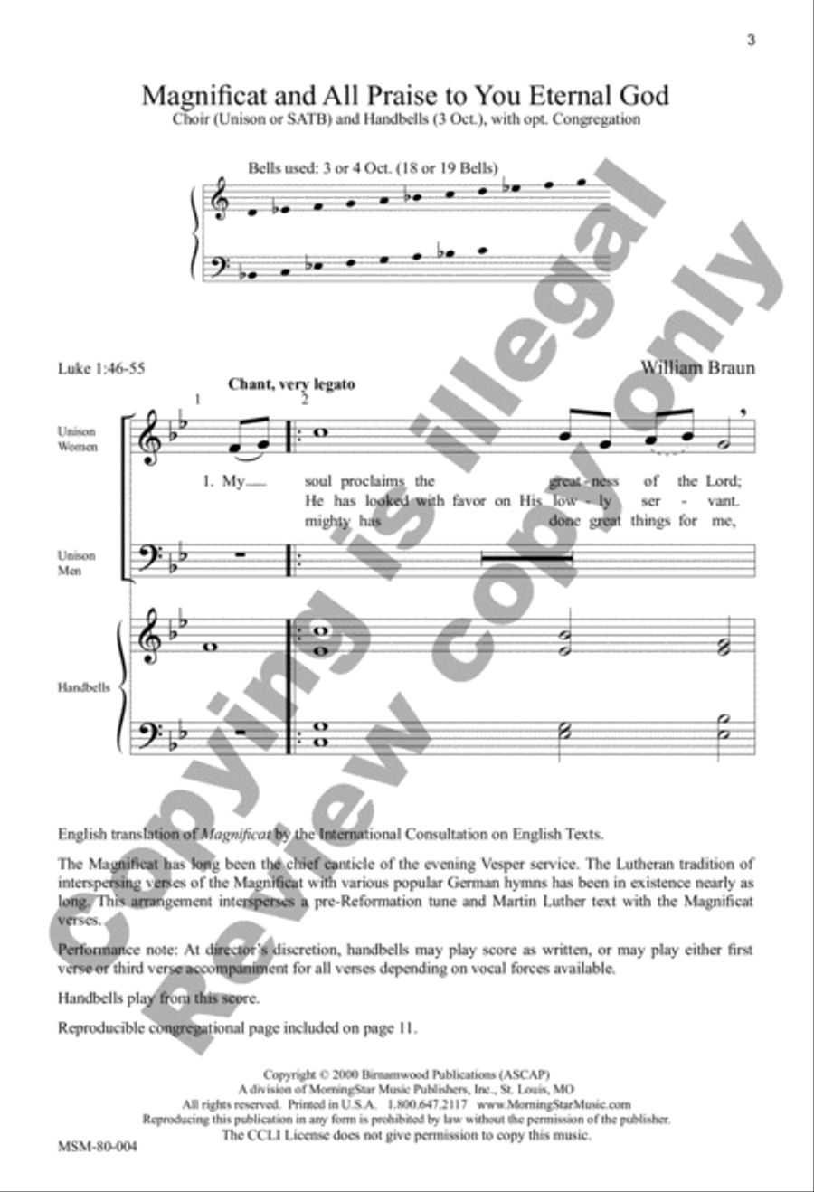 Magnificat All Praise to You, Eternal God 4-Part scores gallery preview page 2
