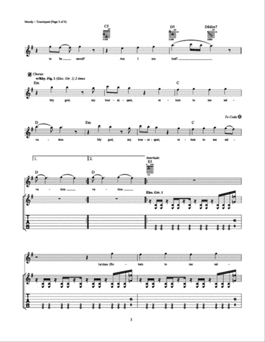 Tourniquet Electric Guitar scores gallery preview page 3