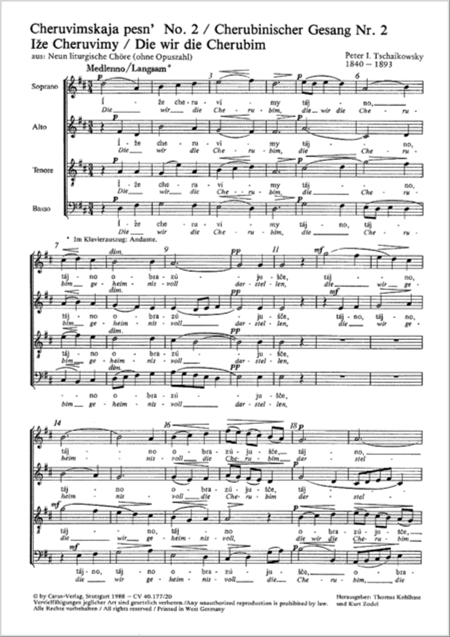 Ize Cheruvimy (Die wir die Cherubim geheimnisvoll darstellen) 4-Part scores gallery preview page 2
