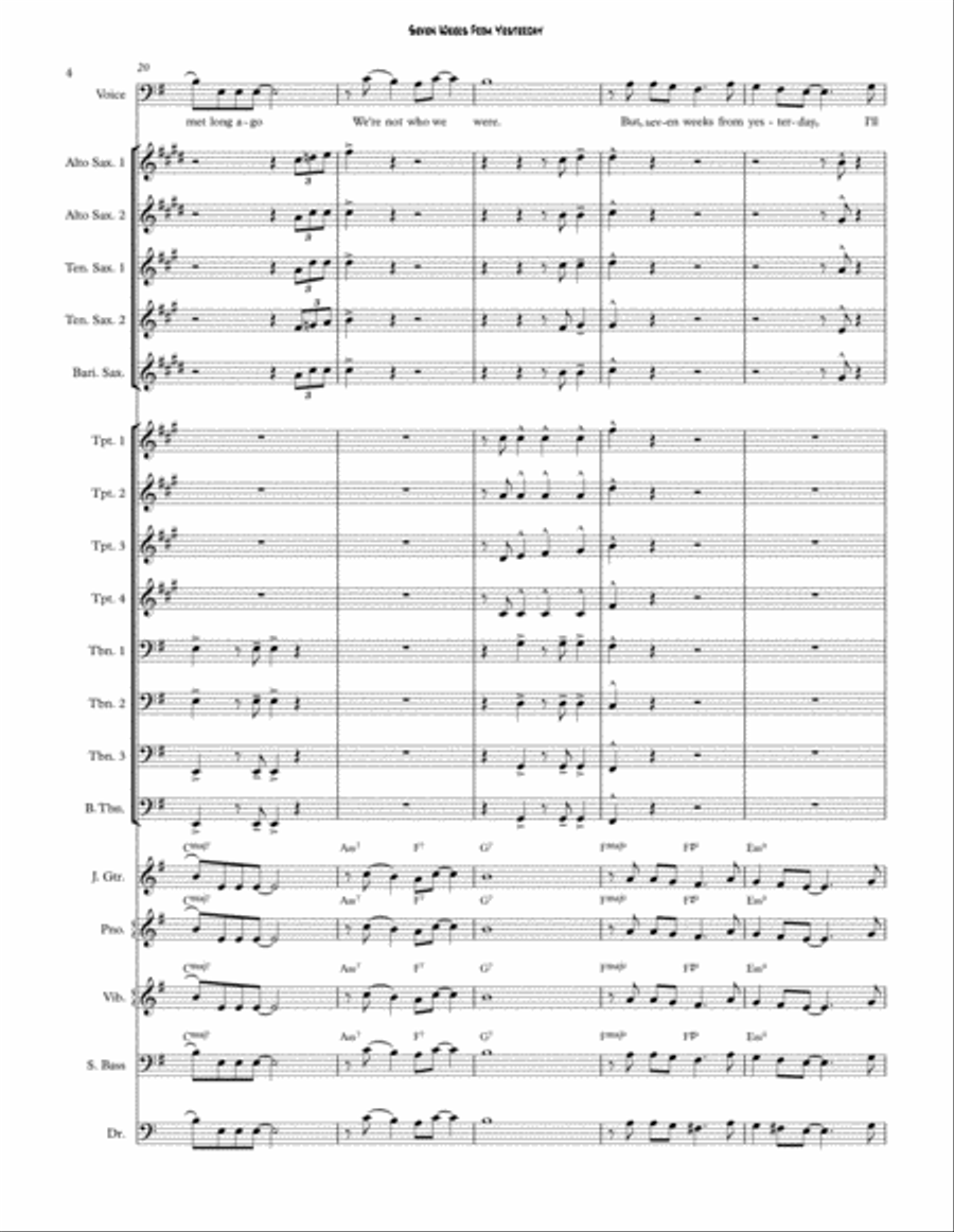 Seven Weeks From Yesterday Jazz Ensemble scores gallery preview page 4
