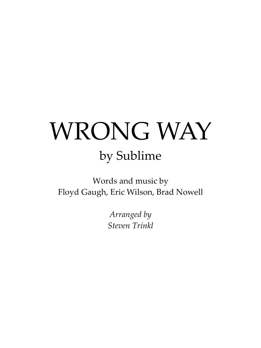 Wrong Way Marching Band scores gallery preview page 1