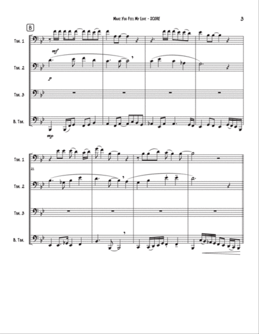 Make You Feel My Love Make You Feel My Love Brass Quartet scores gallery preview page 6