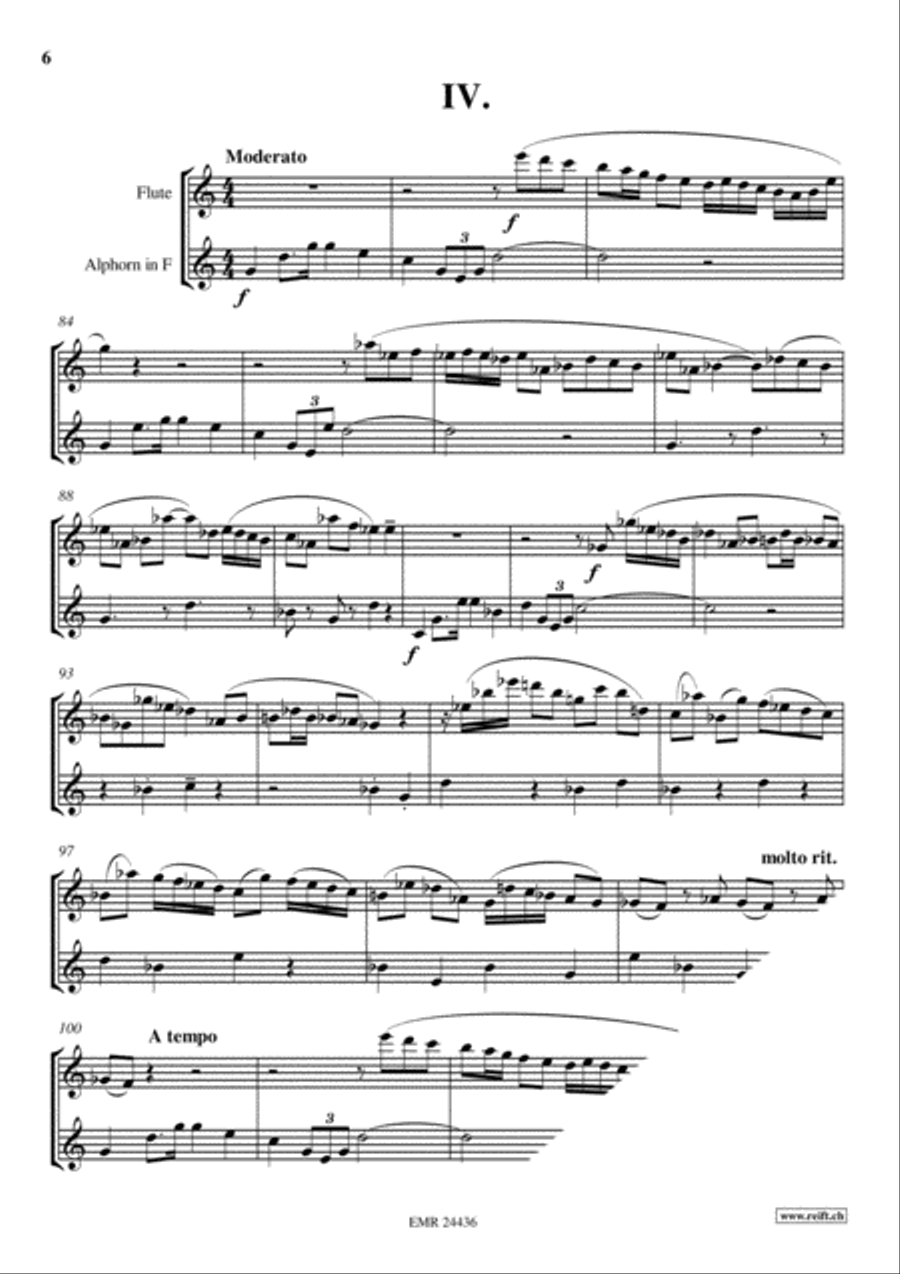 4 Pieces Flute scores gallery preview page 6
