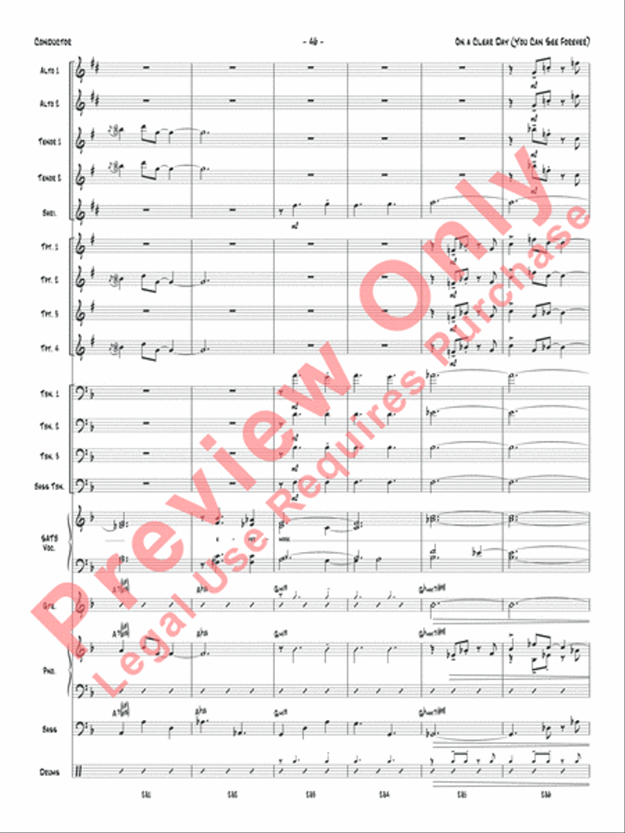 On a Clear Day (You Can See Forever) Jazz Ensemble scores gallery preview page 49