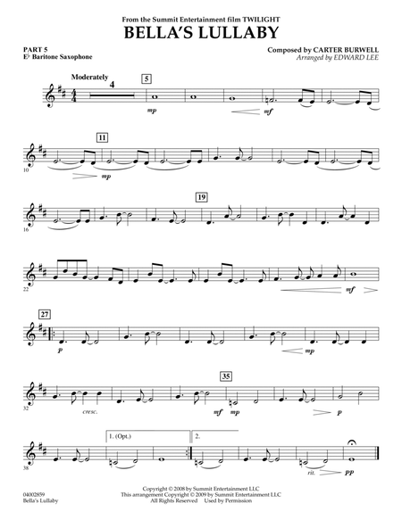 Bella's Lullaby (from "Twilight") - Pt.5 - Eb Baritone Saxophone