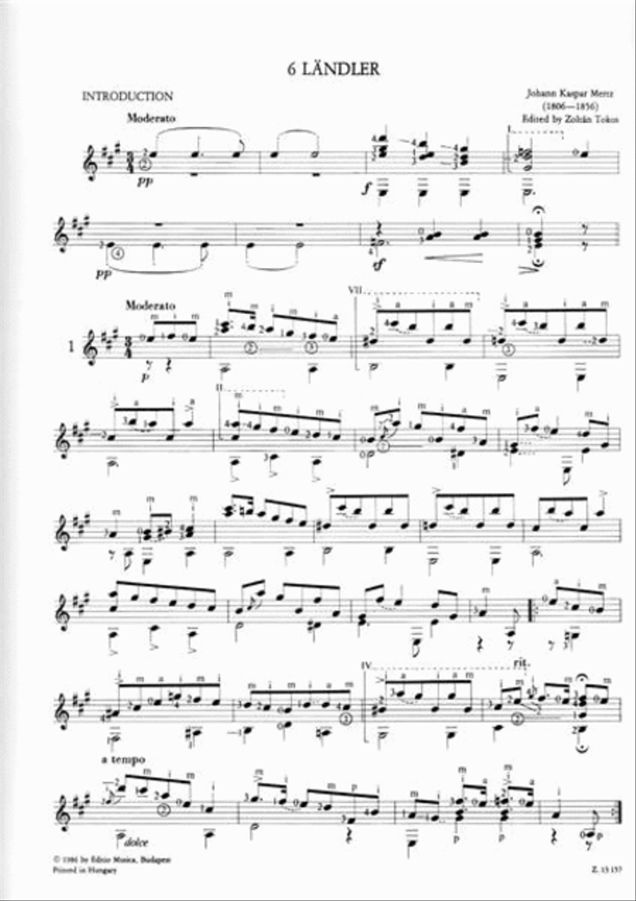 6 Ländler Classical Guitar scores gallery preview page 2