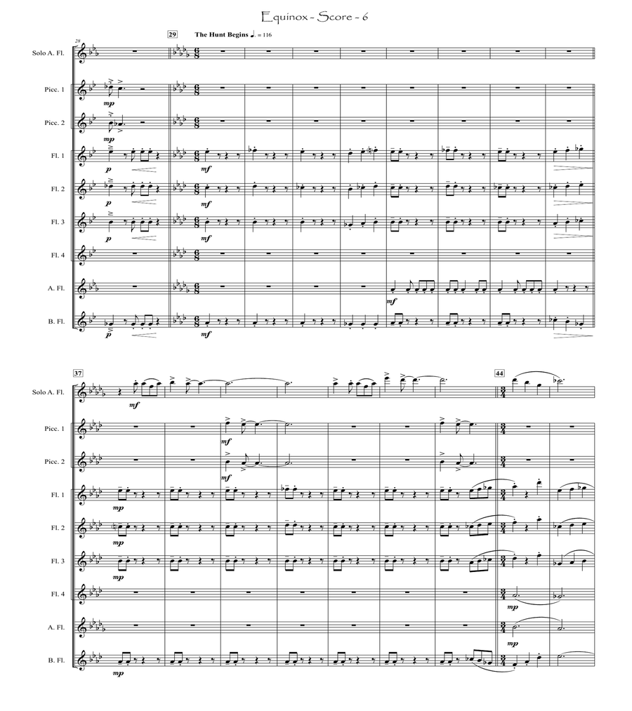 Equinox (for Solo Alto Flute and Flute Choir)