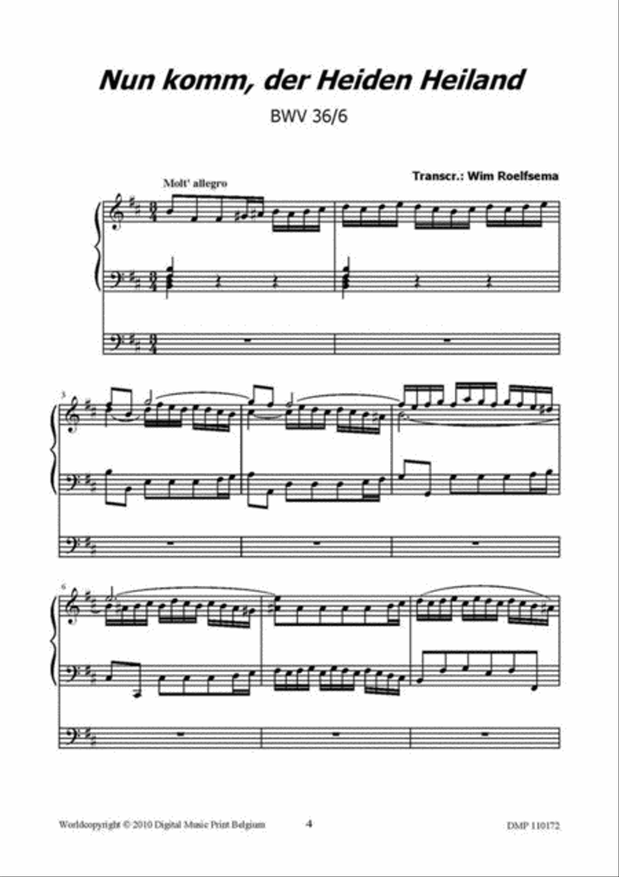 Nur Komm, Der Heiden Heiland Organ scores gallery preview page 3