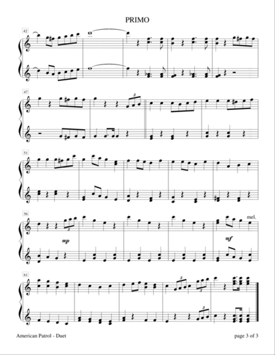American Patrol (1 Piano, 4-Hands) 1 Piano, 4-Hands scores gallery preview page 5