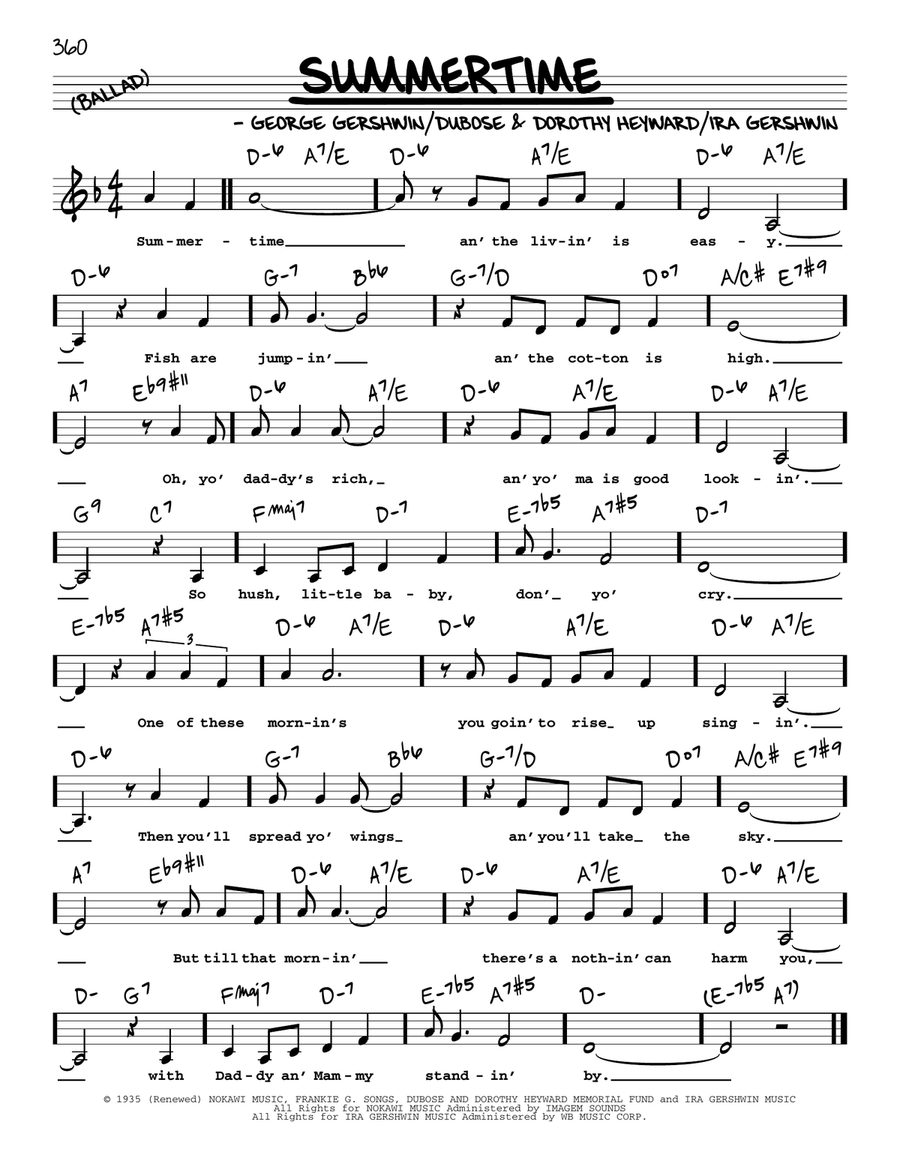 Summertime (Low Voice) Summertime (Low Voice) Low Voice scores gallery preview page 1