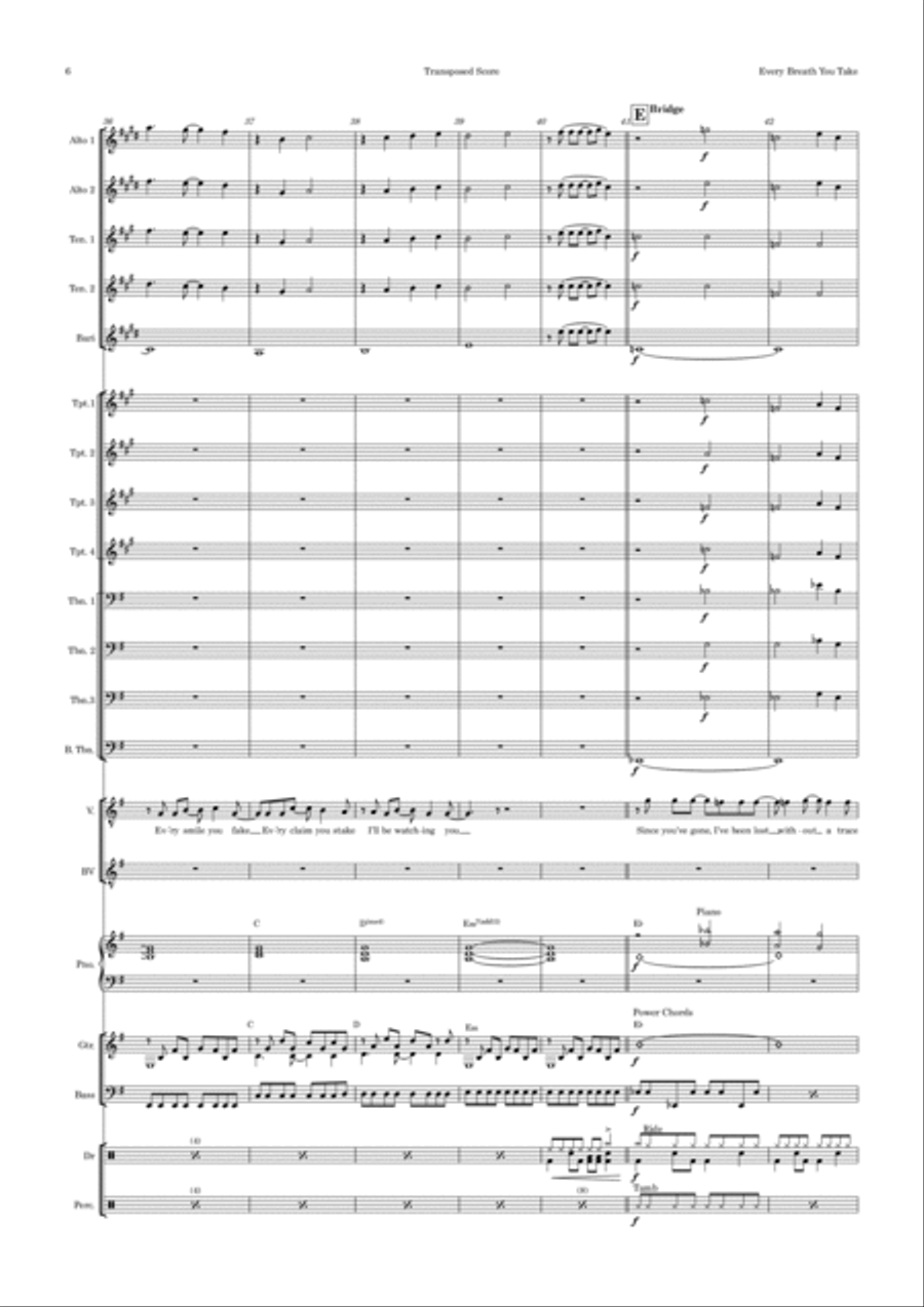 Every Breath You Take Every Breath You Take Jazz Ensemble scores gallery preview page 6