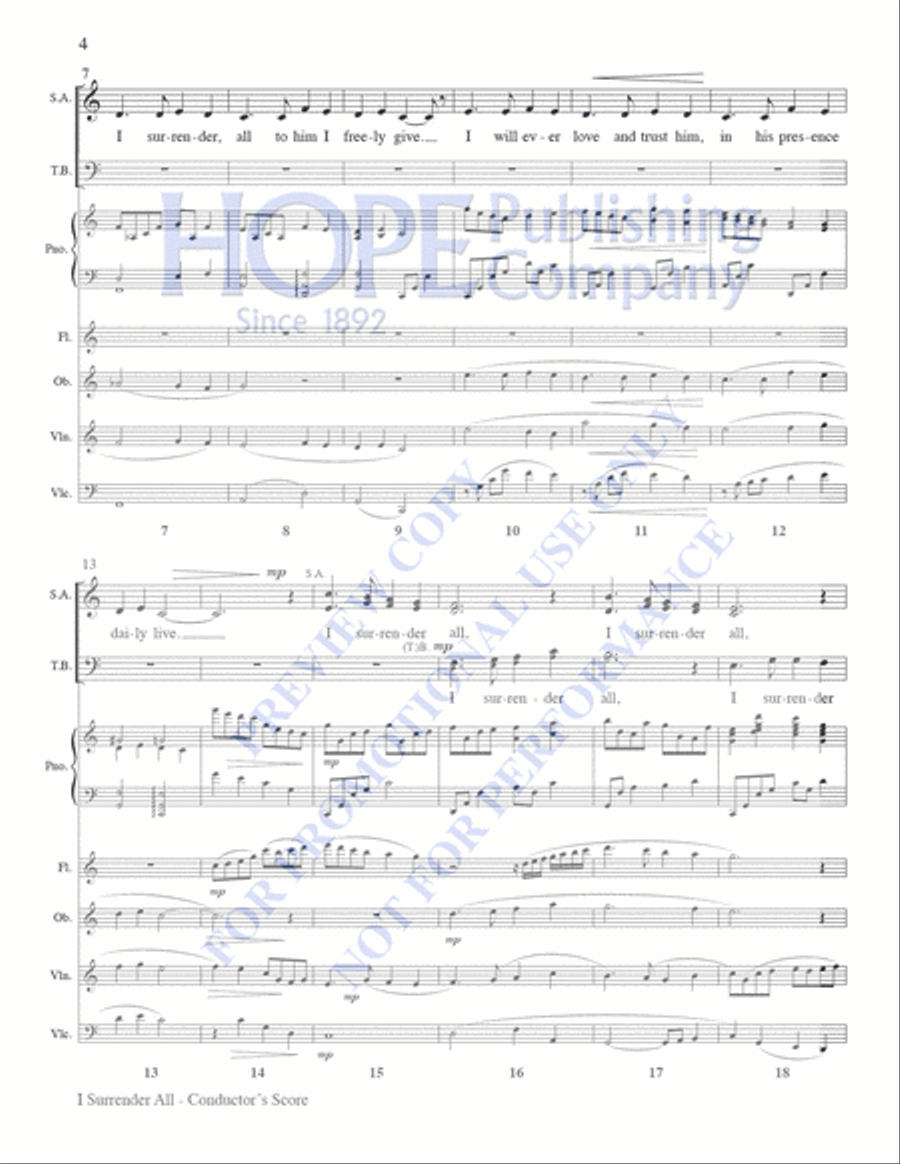 I Surrender All Choir scores gallery preview page 4