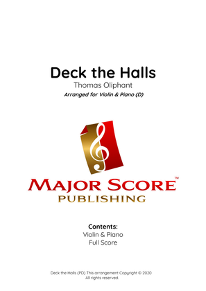 Deck the Halls sheet music | Violin & Piano (D)
