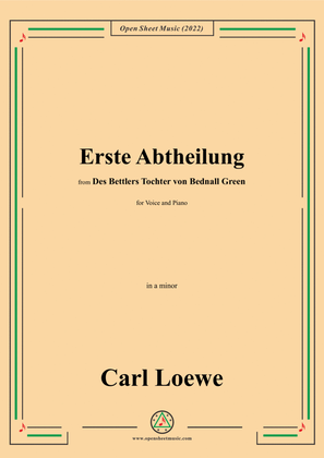 Book cover for Loewe-Erste Abtheilung,in a minor,from Des Bettlers Tochter von Bednall Green