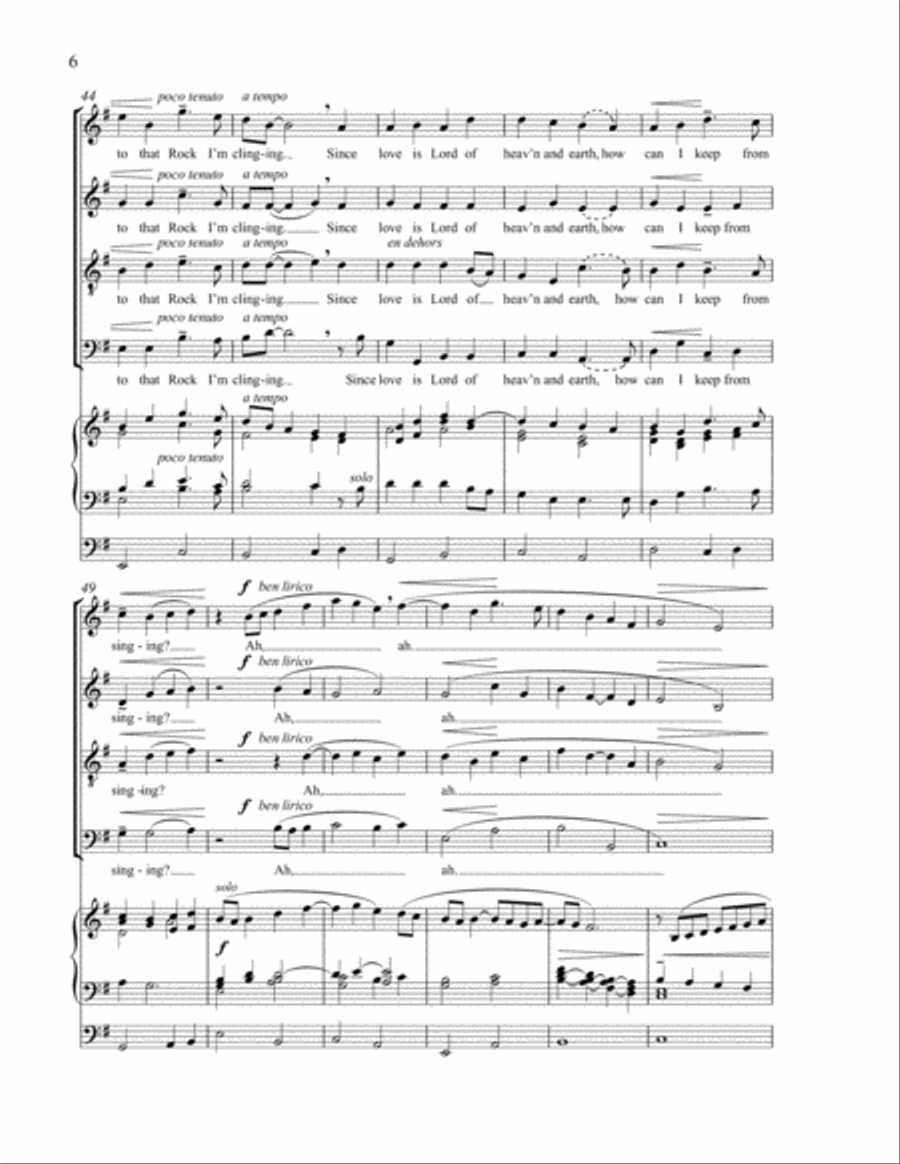 An American Triptych: 2. How Can I Keep from Singing? 4-Part scores gallery preview page 6