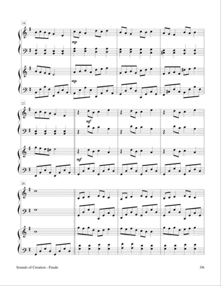 Sounds of Creation - Finale (Keyboard Duet; 2 Pianos, 4 Hands) 2 Pianos, 4-Hands scores gallery preview page 6