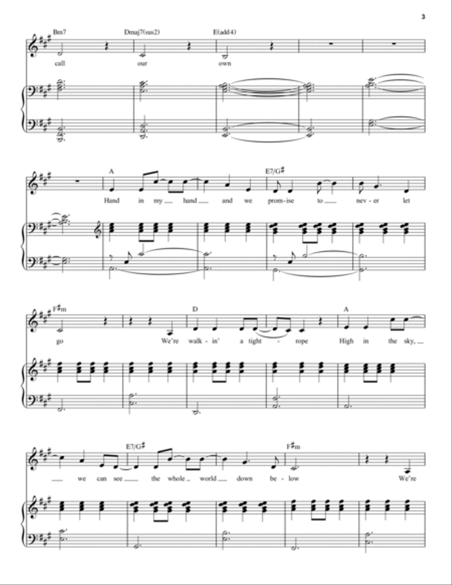 Tightrope (from The Greatest Showman) Voice scores gallery preview page 3