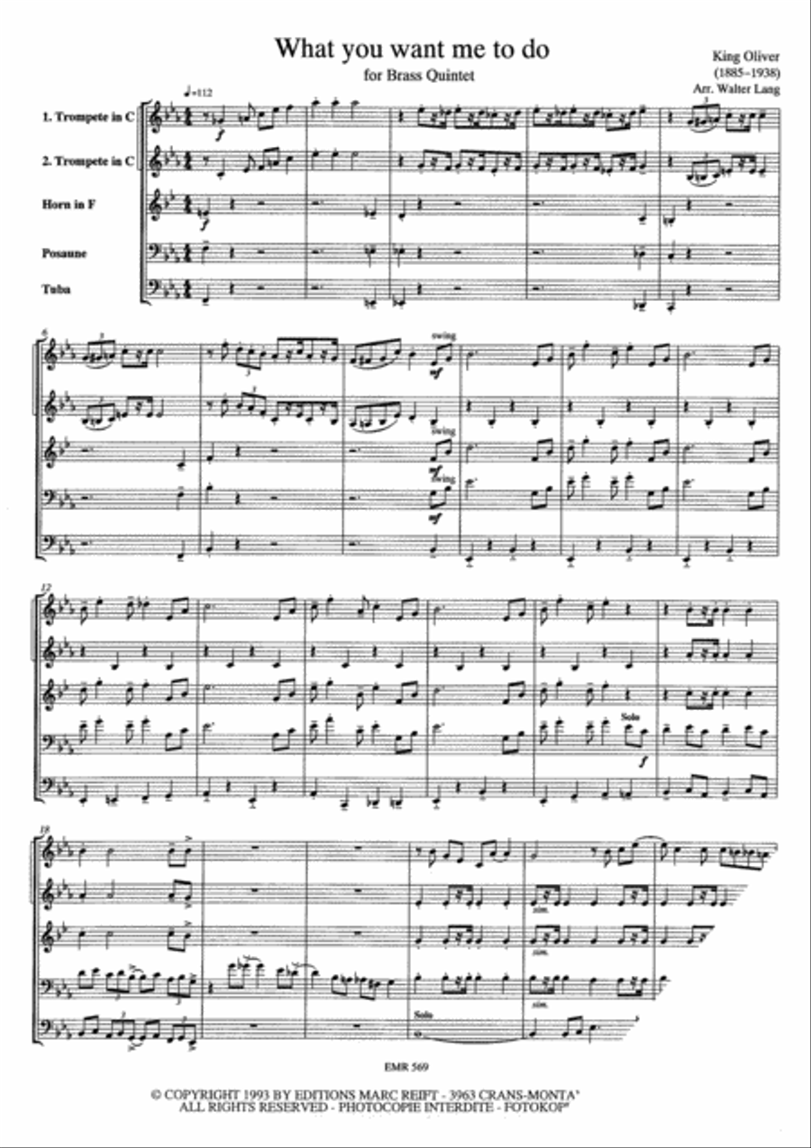 What You Want Me To Do Brass Quintet scores gallery preview page 4