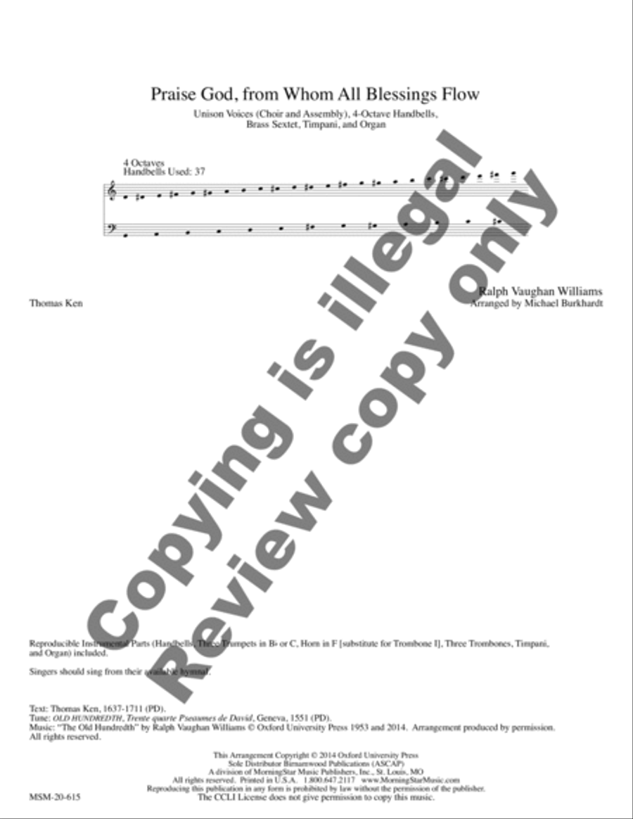 Praise God, from Whom All Blessings Flow Unison Choir scores gallery preview page 3