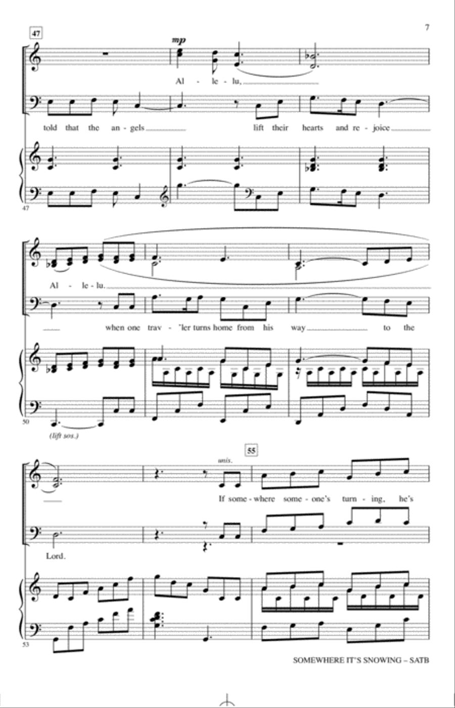 Somewhere It's Snowing (arr. John Leavitt) 4-Part scores gallery preview page 6