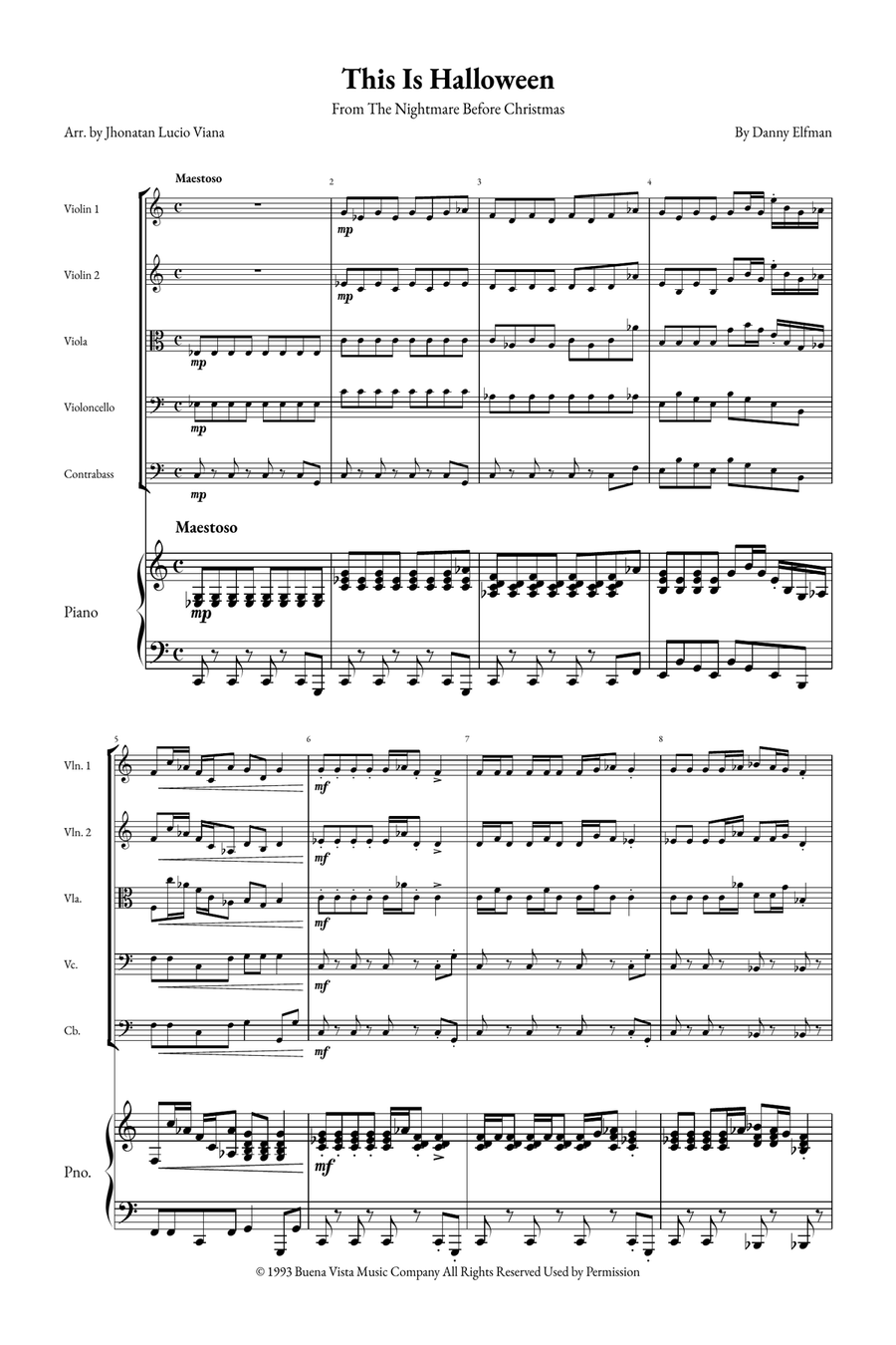 This Is Halloween String Quintet scores gallery preview page 1