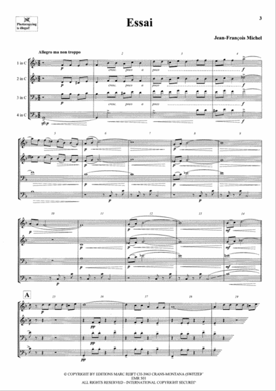 Essai Brass Quartet scores gallery preview page 3