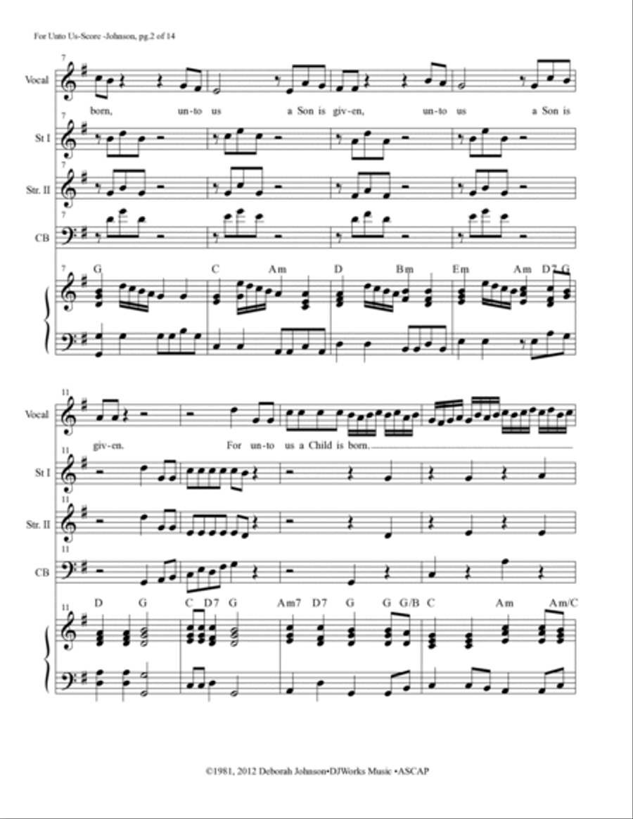 For Unto Us a Child is Born - Full Score image number null