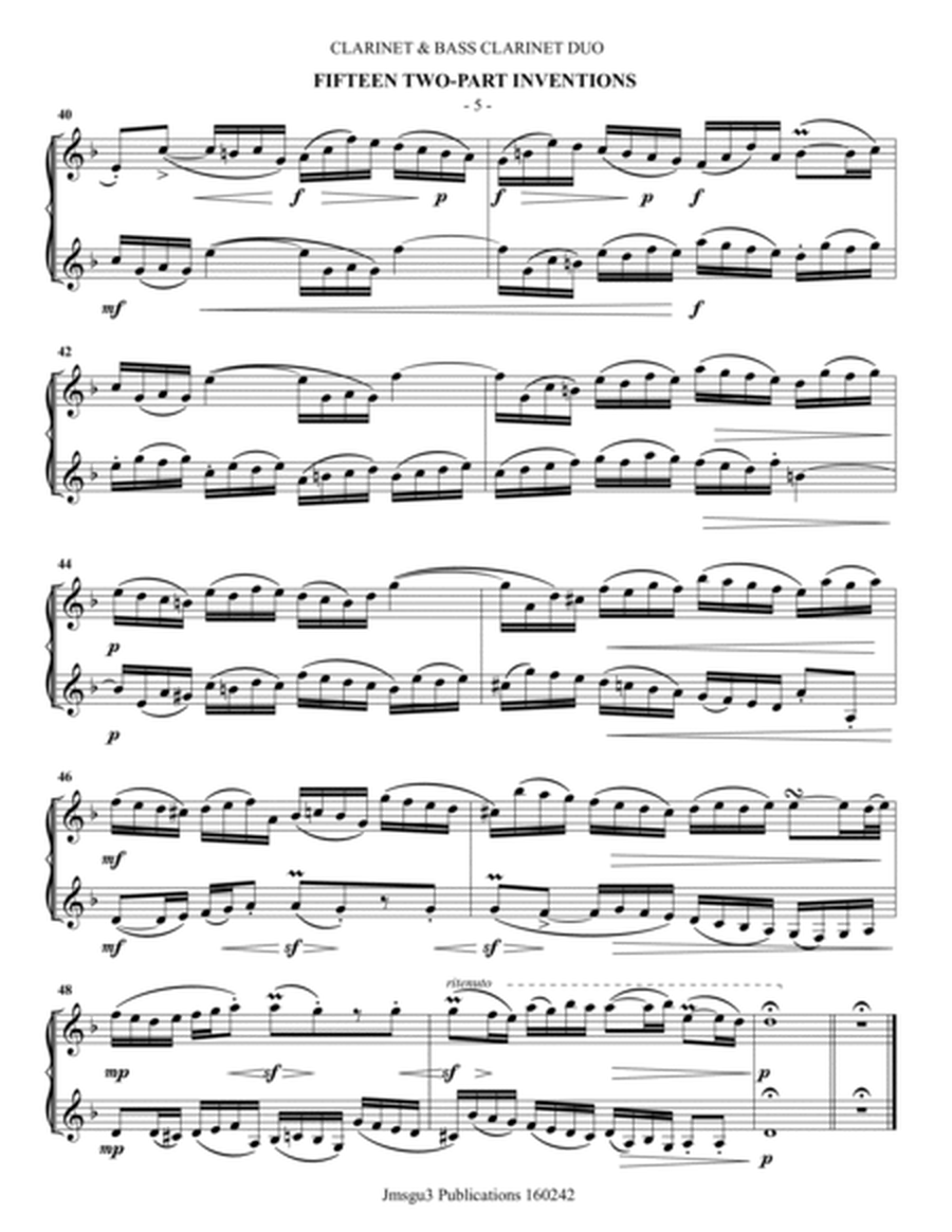 Bach: 15 Two-Part Inventions for Clarinet & Bass Clarinet image number null