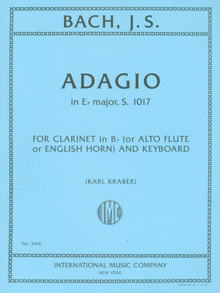 Book cover for Adagio In E Flat Major, S. 1017