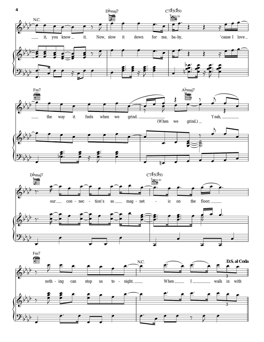 Finesse Finesse Piano, Vocal, Guitar scores gallery preview page 4